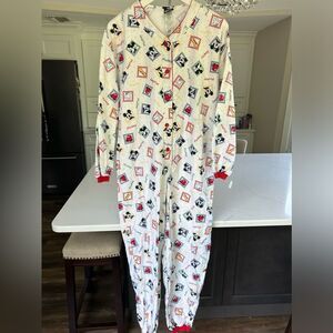 Disney Vintage Mickey Mouse Unlimited One Piece Sleepwear Pajamas Adult